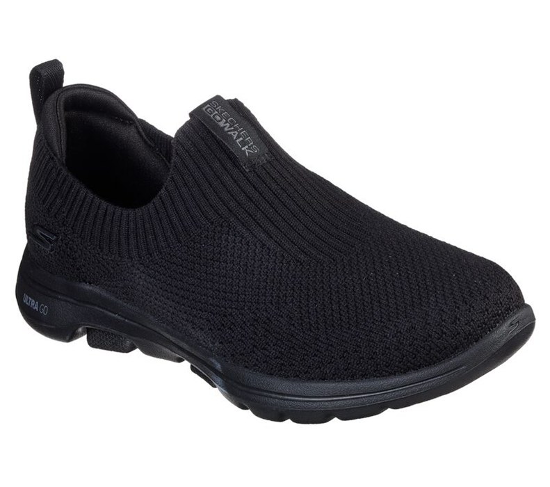 Skechers Dam Svarta Slip On - Gowalk 5 - Trendy - Sverige (LENJS-8504)